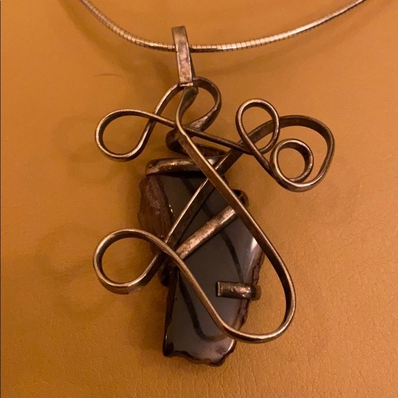 2/$20 Silver and smoky quartz pendant - Picture 2 of 3